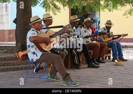 Band kubanischer Musiker in Trinidad Stockfoto