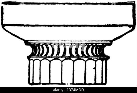 Die griechische dorische Hauptstadt, Die dorische Ordnung, in der Architektur, die zweite der fünf Orden, die toskanische und ionische, klassische Zeichnung oder Gravur illustrati Stock Vektor