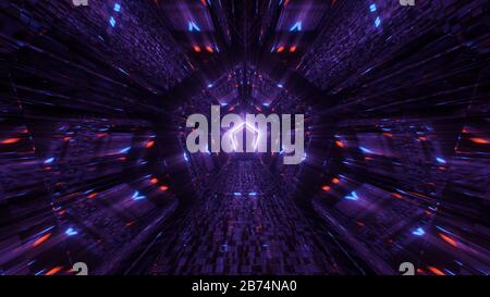 Kosmische Umgebung mit bunten Neon-Laserlicht Stockfoto