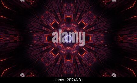 Kosmische Umgebung mit bunten Neon-Laserlicht Stockfoto