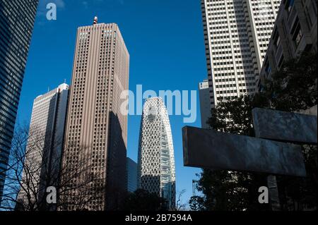 01.01.2018, Tokio, Japan, Asien - Wolkenkratzer im Stadtteil Shinjuku der japanischen Hauptstadt [automatisierte Übersetzung] Stockfoto