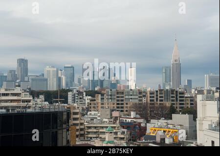 31.12.2017, Tokio, Japan, Asien - BLICK vom Tokyu Plaza Omotesando in Harajuku vom Stadtpanorama der japanischen Hauptstadt Tokio. [Automatisierte Übersetzung] Stockfoto