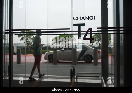 31.10.2017, Singapur, Republik Singapur, Asien - Eingangsbereich des neuen Terminals 4 am Changi International Airport in Singapur, der heute offiziell eröffnet wurde. [Automatisierte Übersetzung] Stockfoto