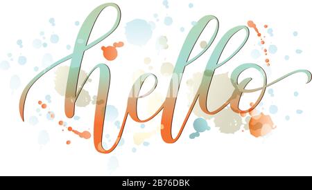 Hallo Schriftzug. Handschriftliche Illustration. Stock Vektor