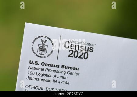 United States Census 2020 per E-Mail Stockfoto