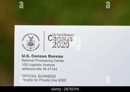 United States Census 2020 per E-Mail Stockfoto