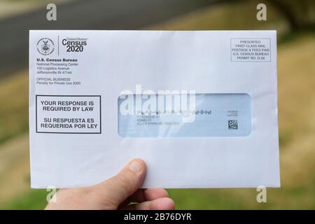 United States Census 2020 per E-Mail Stockfoto