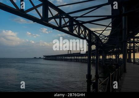 Der Rio Tinto Pier. Huelva, Andalusien. Spanien Stockfoto