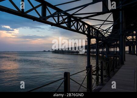 Der Rio Tinto Pier. Huelva, Andalusien. Spanien Stockfoto