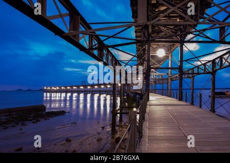 Der Rio Tinto Pier. Huelva, Andalusien. Spanien Stockfoto