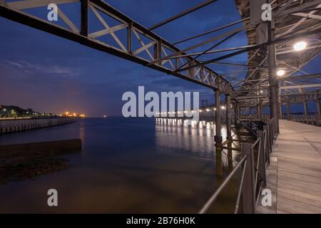 Der Rio Tinto Pier. Huelva, Andalusien. Spanien Stockfoto