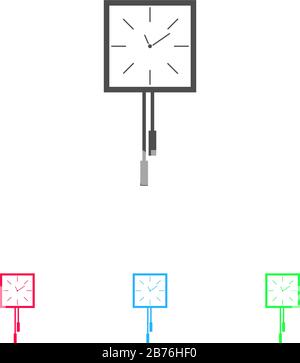 Wanduhren Symbol flach. Farbpiktogramm auf weißem Hintergrund. Symbol für Vektorgrafiken und Bonussymbole Stock Vektor