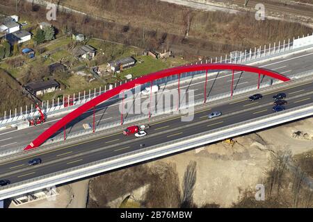 Brücke Schnettcurbrücke über Emscher Tal in Dortmund, 09.01.2009, Luftbild, Deutschland, Nordrhein-Westfalen, Ruhrgebiet, Dortmund Stockfoto