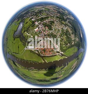 Hitzacker an der Elbe, 08.08.2012, Luftbild, Deutschland, Niedersachsen, Hitzacker Stockfoto