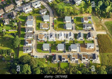 , Neubau Einfamilienhaus-Siedlung an der Tellmannstraße im Landkreis Heven, 12.09.2012, Luftaufnahme, Deutschland, Nordrhein-Westfalen, Ruhrgebiet, Witten Stockfoto