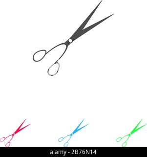 Barber Schere Symbol flach. Farbpiktogramm auf weißem Hintergrund. Symbol für Vektorgrafiken und Bonussymbole Stock Vektor