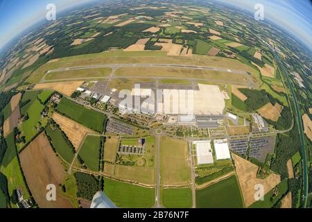 , internationaler Flughafen Münster Osnabrück, 01.08.2012, Luftbild, Deutschland, Nordrhein-Westfalen, Münsterland, Münster Stockfoto