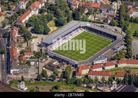 Osnatel-ARENA Stadion (ehemals Stadion an der Bremer Brücke, Piepenbrock Stadion) in Osnabrück, 01.08.2012, Luftaufnahme, Deutschland, Niedersachsen, Osnabrück Stockfoto