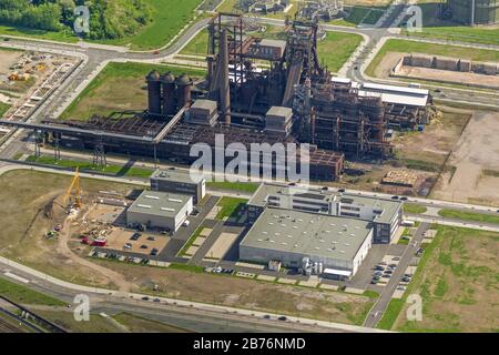 Verlassene und denkmalgeschützte Hochofenanlage Phoenix West im Landkreis Hoerde, 22.03.2012, Luftaufnahme, Deutschland, Nordrhein-Westfalen, Ruhrgebiet, Dortmund Stockfoto