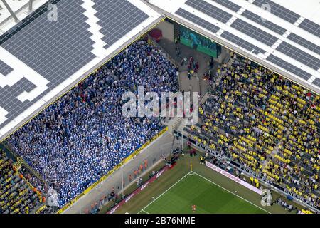 , Fußballspiel BVB - Schalke im Borusseum-Stadion, Westfalenstadion Dortmund, 20.10.2012, Luftaufnahme, Deutschland, Nordrhein-Westfalen, Ruhrgebiet, Dortmund Stockfoto