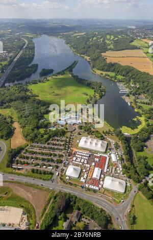 , Zeltfestival an der Ruhr-Universität in der Kemnade, 16.08.2012, Luftbild, Deutschland, Nordrhein-Westfalen, Ruhrgebiet, Dortmund Stockfoto