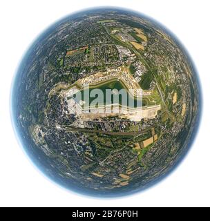 Phönixsee in Dortmund, künstlicher See auf dem Areal des ehemaligen Stahlwerks Phönix-Ost, 12.07.2012, Luftbild, Deutschland, Nordrhein- Stockfoto