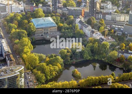 Stadtpark mit Staendehaus, Haus der Länder, Düsseldorf, 10.10.2012, Luftbild, Deutschland, Nordrhein-Westfalen, Niederrhein, Düsseldorf Stockfoto