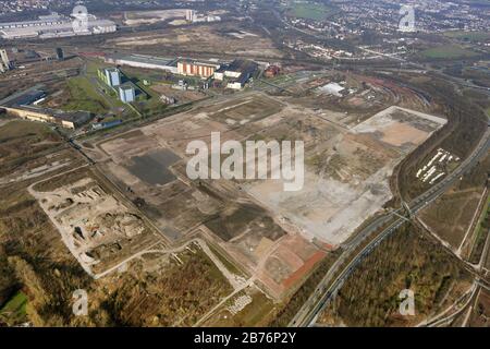 , ehemaliges Stahlwerk Westfalenhütte in Dortmund, 22.03.2012, Luftbild, Deutschland, Nordrhein-Westfalen, Ruhrgebiet, Dortmund Stockfoto