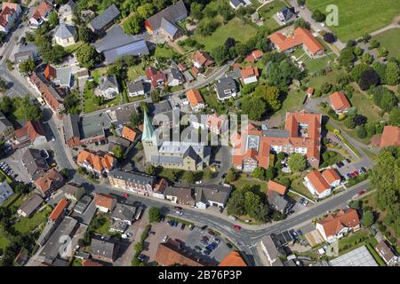 , Kirche St. Regina in Hamm-Rhynern, 23.08.2012, Luftbild, Deutschland, Nordrhein-Westfalen, Ruhrgebiet, Hamm Stockfoto