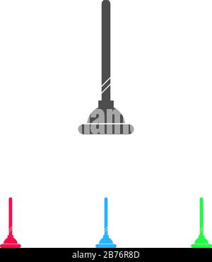 Symbol Für Toilettenkolben flach. Farbpiktogramm auf weißem Hintergrund. Symbol für Vektorgrafiken und Bonussymbole Stock Vektor