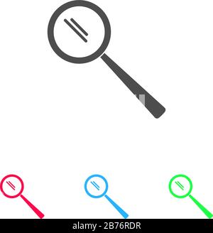 Suchsymbol flach. Farbpiktogramm auf weißem Hintergrund. Symbol für Vektorgrafiken und Bonussymbole Stock Vektor