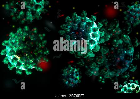 Coronavirus SARS-COV-2 (Covid-19) Krankheitsausbruch. Stockfoto