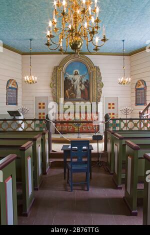 Geiranger Church, Geiranger Village, Geirangerfjord, Northern Fjord Region, Norwegen, Skandinavien Stockfoto