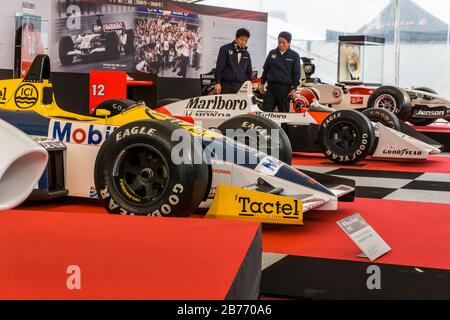 Nigel Mansells Williams Honda FW11 aus dem Honda Collection Museum in Suzuka Japan. Stockfoto