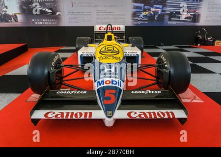 Nigel Mansells Williams Honda FW11 aus dem Honda Collection Museum in Suzuka Japan. Stockfoto