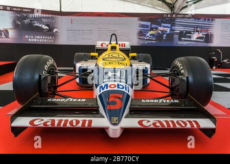 Nigel Mansells Williams Honda FW11 aus dem Honda Collection Museum in Suzuka Japan. Stockfoto