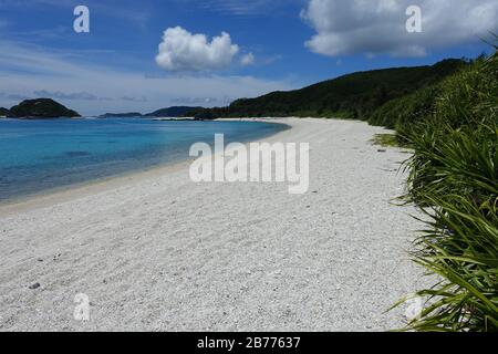 Okinawa Japan - Tokashiki Island Aharen Beach weißer Sand Stockfoto