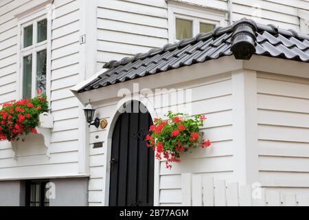 Alten Holzhaus, Gamla Stan (Altstadt), Bergen, Hordaland County, Norwegen Stockfoto