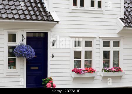 Alten Holzhaus, Gamla Stan (Altstadt), Bergen, Hordaland County, Norwegen Stockfoto
