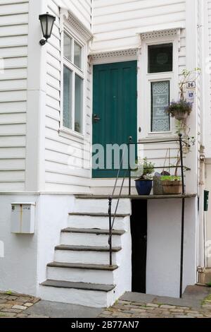 Alten Holzhaus, Gamla Stan (Altstadt), Bergen, Hordaland County, Norwegen Stockfoto