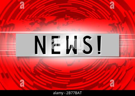 News-Konzept, Erdkarte Stockfoto