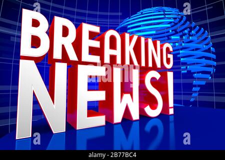 Aktuelle Nachrichten, Erdkarte Stockfoto