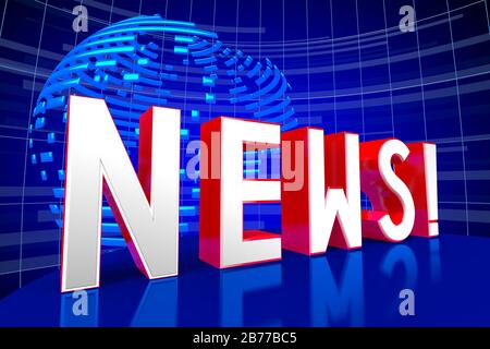News Concept, Welt-/Erdkarte Stockfoto