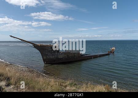 Wrack des Lord Lonsdale Schiffes in Punta Arenas, Patagonia, Chile Stockfoto