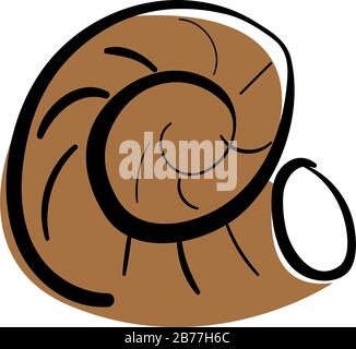 Meeresmuschel. Vektor-Doodle-Illustration. Isoliert auf Weiß. Stock Vektor