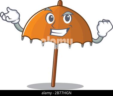 Orangefarbener Cartoon-Stil mit fröhlichem Gesicht Stock Vektor