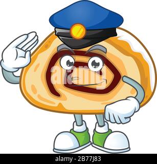 Ein Cartoon der schweizer Rolle als Polizist verkleidet Stock Vektor