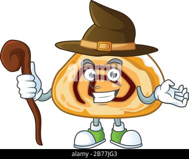 Süße und trickreiche Cartoon-Figur der Witch swiss Roll Stock Vektor