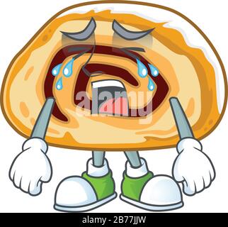 Ein Weinendes Gesicht des schweizer Cartoon-Character-Designs Stock Vektor