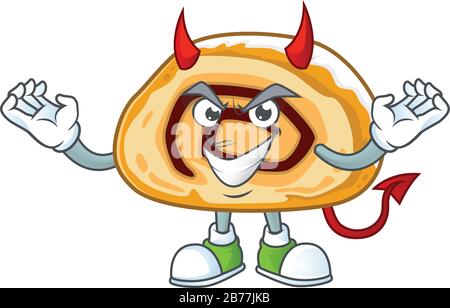 Cartoon-Bild von schweizer Rolle im Teufel-Zeichentrickfiguren-Design Stock Vektor